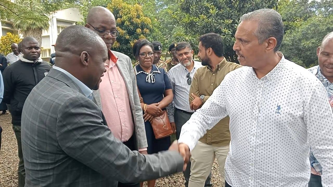 Hon. Jared Kopiyo, former chairman of the Board of Directors shakes hands with the Managing Director and Founder of Busia Sugar Ltd, Mr. Ali Taib, at SonySugar Company 2025 Ltd during the takeover on 10th May, 2025 in Awendo. Hon. Jared Kopiyo, former chairman of the Board of Directors shakes hands with the Managing Director and Founder of Busia Sugar Ltd, Mr. Ali Taib, at SonySugar Company 2025 Ltd during the takeover on 10th May, 2025 in Awendo.
